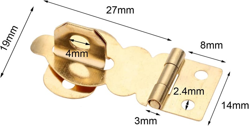 Dophee 10Pcs Brass Solid Padlock Hasp, Mini Decorative Hasps Buckles with Screws for Wooden Box Jewelry Box Wine Gift Case Chest Suitcase, 1.06"x0.75" - Image 2